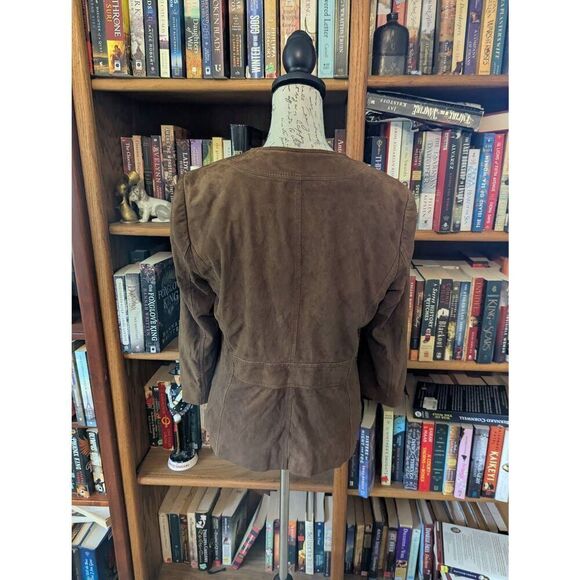 Tory Burch Women's Size 12 Genuine Leather Multi Buttoned Gold Enamel Jacket - Picture 2 of 6